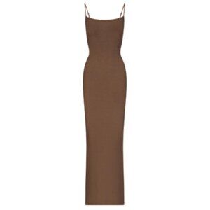 NWT Sold Out Skims Soft Lounge Long Slip Dress Shade Oxide Brown Size Small